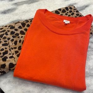 J. Crew Teddie Crewneck Sweater. Medium. Orange.